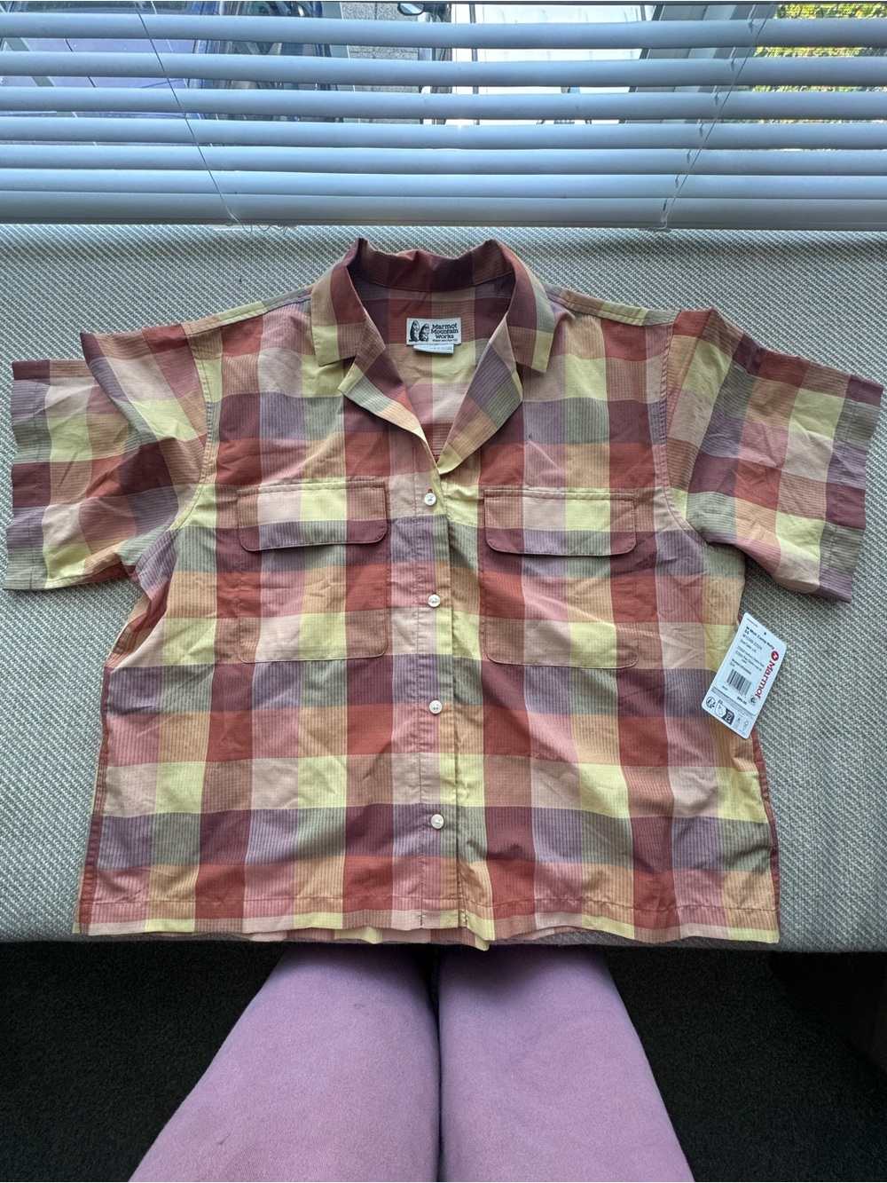 Women Marmot plaid shirt
